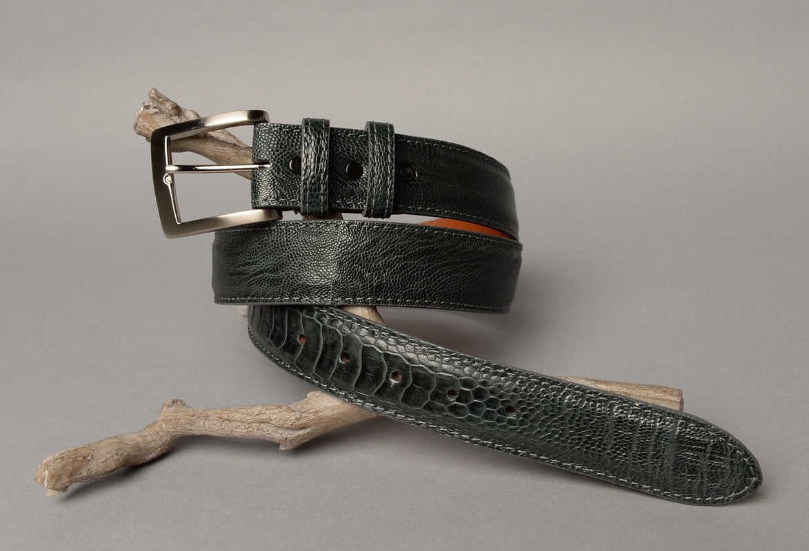 Grey Ostrich Shin Belt